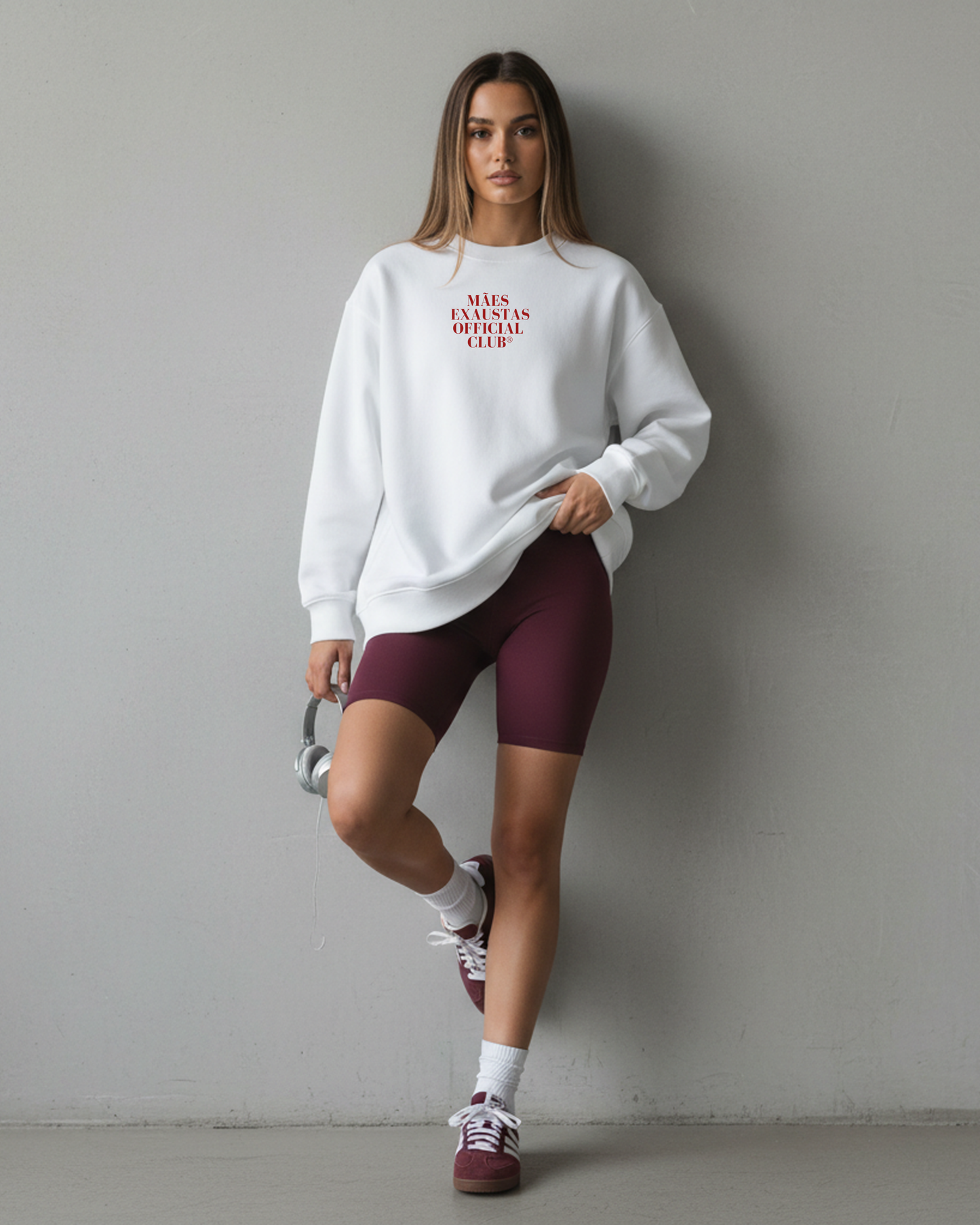 Sweatshirt Mães Exaustas Official Club® - Branco/Vermelho