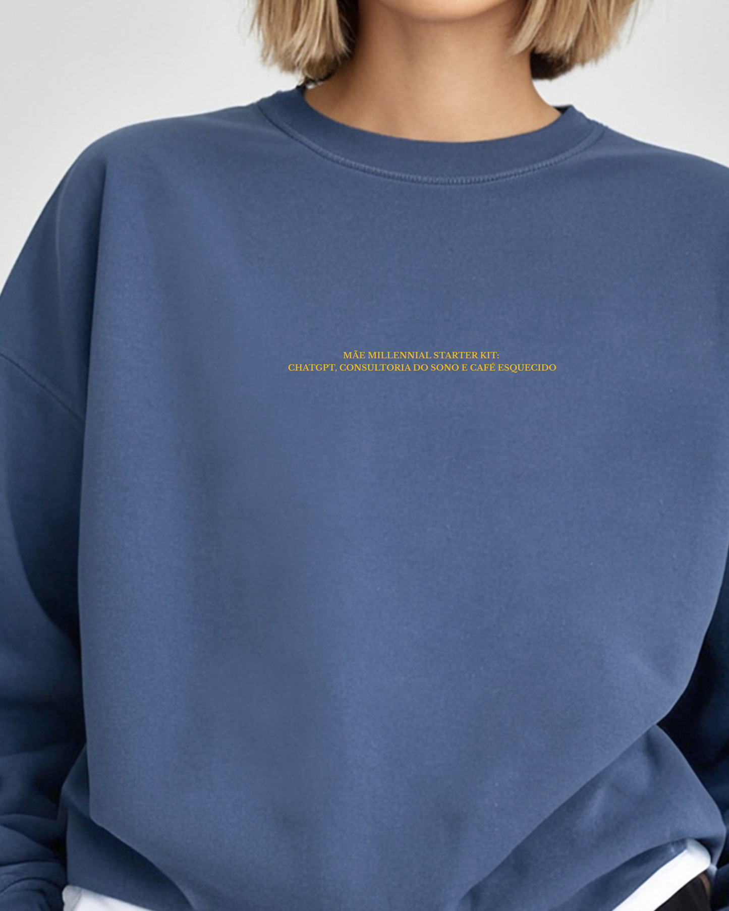 Sweatshirt Mãe Millennial Starter Kit #1 - Azul/Amarelo