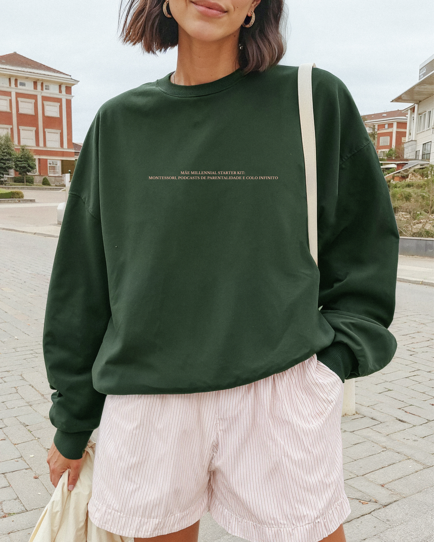 Sweatshirt Mãe Millennial Starter Kit #2 - Verde/Peach
