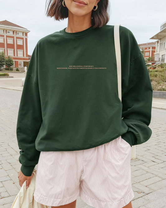 Sweatshirt Mãe Millennial Starter Kit #2 - Verde/Peach