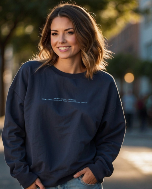 Sweatshirt Mãe Millennial Starter Kit #2 - Navy/Azul