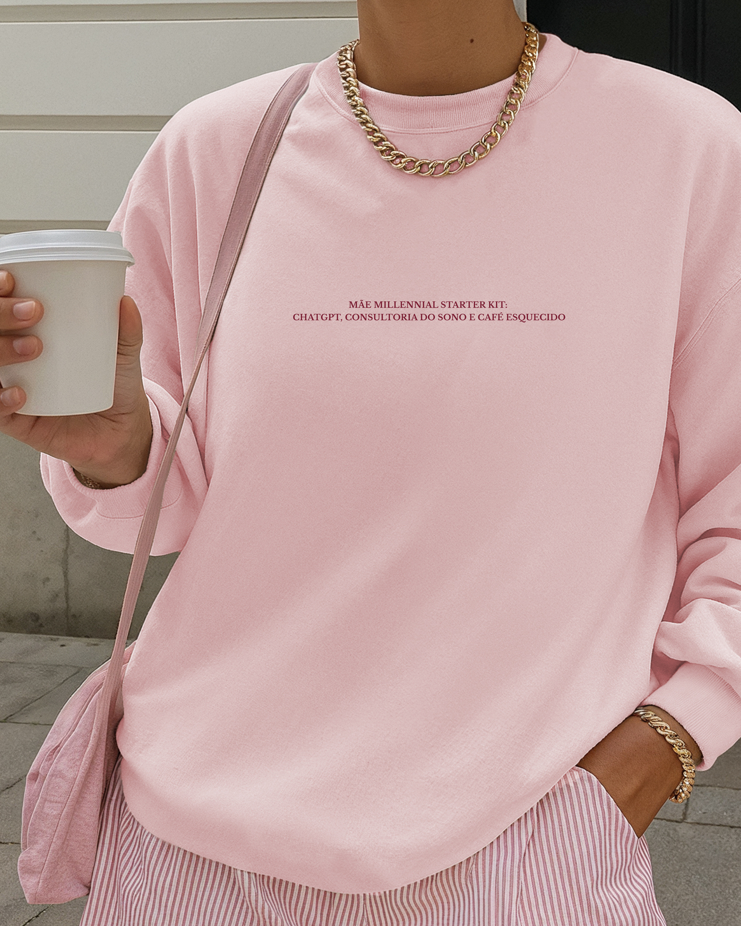 Sweatshirt Mãe Millennial Starter Kit #1 - Rosa/Bordeaux