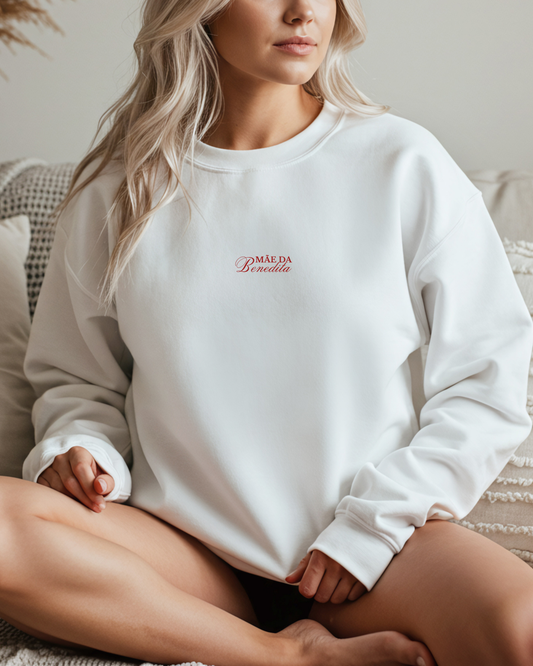 Sweatshirt Mãe da Benedita - Branco/Vermelho