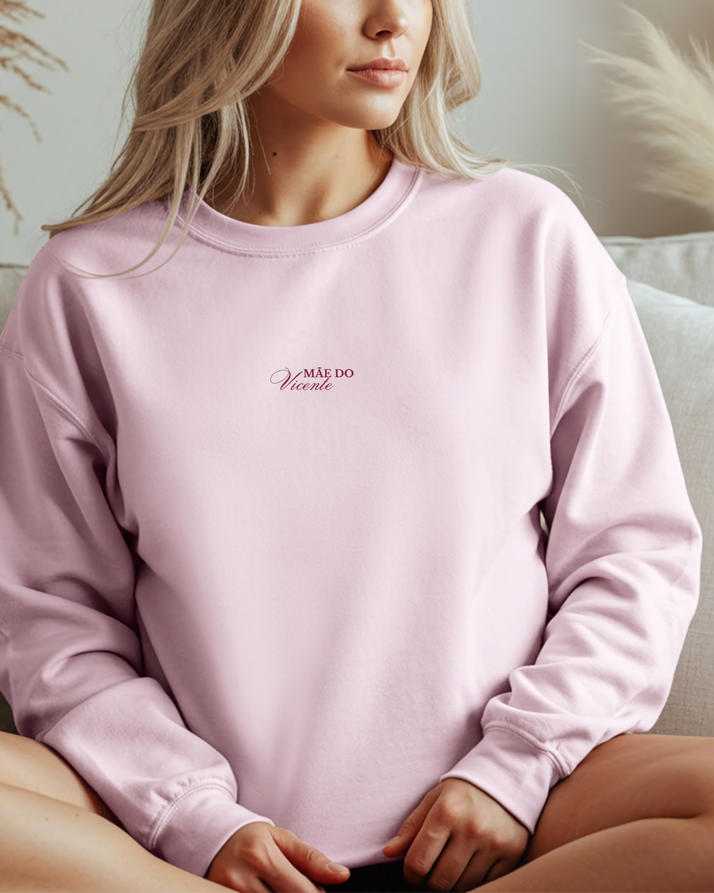 Sweatshirt Mãe do Vicente - Rosa/RosaVelho