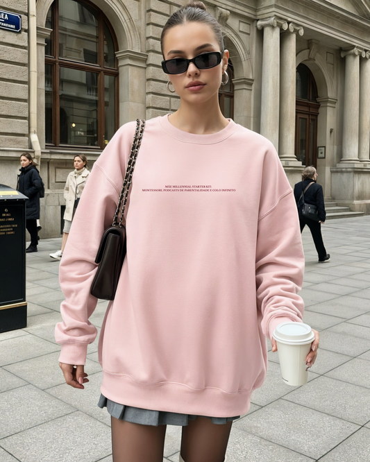 Sweatshirt Mãe Millennial Starter Kit #2 - Rosa/RosaVelho