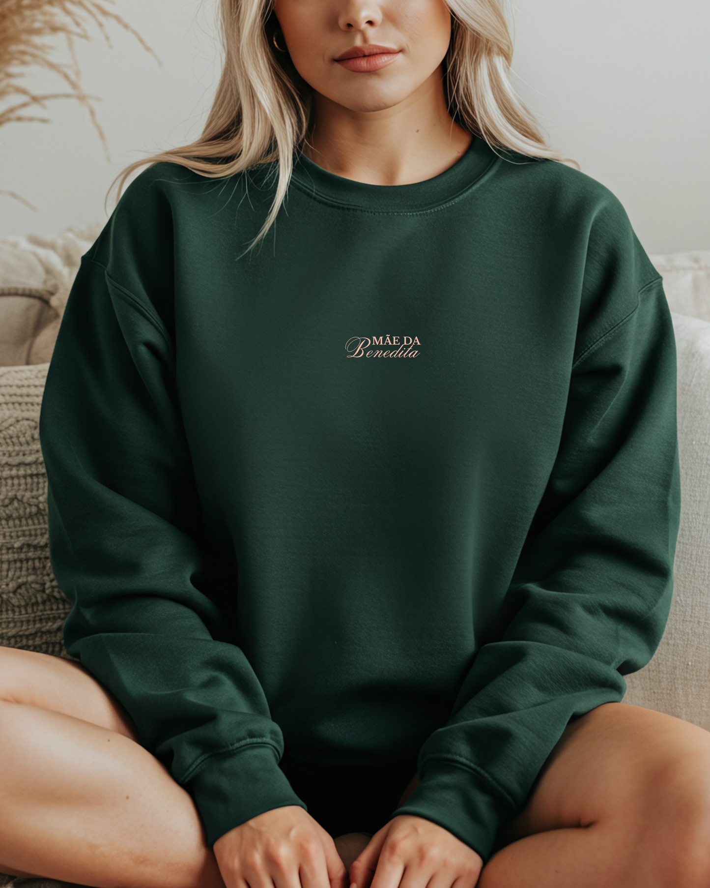 Sweatshirt Mãe da Benedita - Verde/Peach