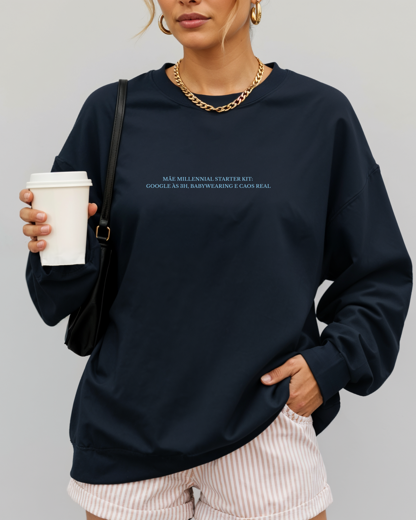 Sweatshirt Mãe Millennial Starter Kit #3 - Navy/Azul